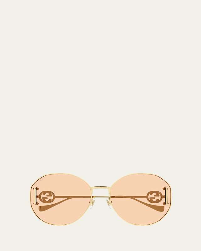 GG Round Golden Metal Sunglasses